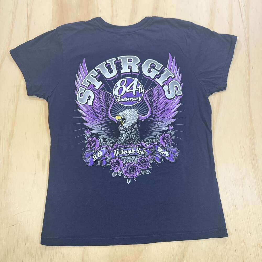 Sturgis Motorcycle Rally 84th Annual Shirt 2024 100% Organic Cotton Women Sz Med